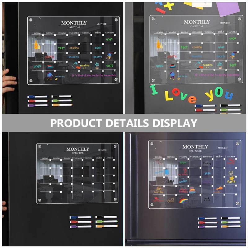Whiteboard Kitchen Plate Fridge Dry Erase Calendar Practical Acrylic Blank Board Schedule Transparent With Pen