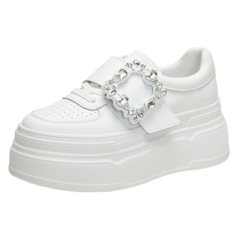 

Модные 7 см 2024 Летние туфли Мэри Джейн из воздушной сетки, обувь для скейтборда, женская обувь, крючок, стразы, платформа, танкетка, круглый носок, весенняя модная повседневная обувь 38 белый