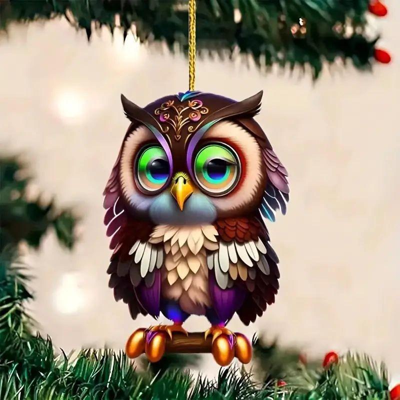 Cute Cartoon Acrylic Decorations For Car Rearview Mirror Stylish Holiday Charm