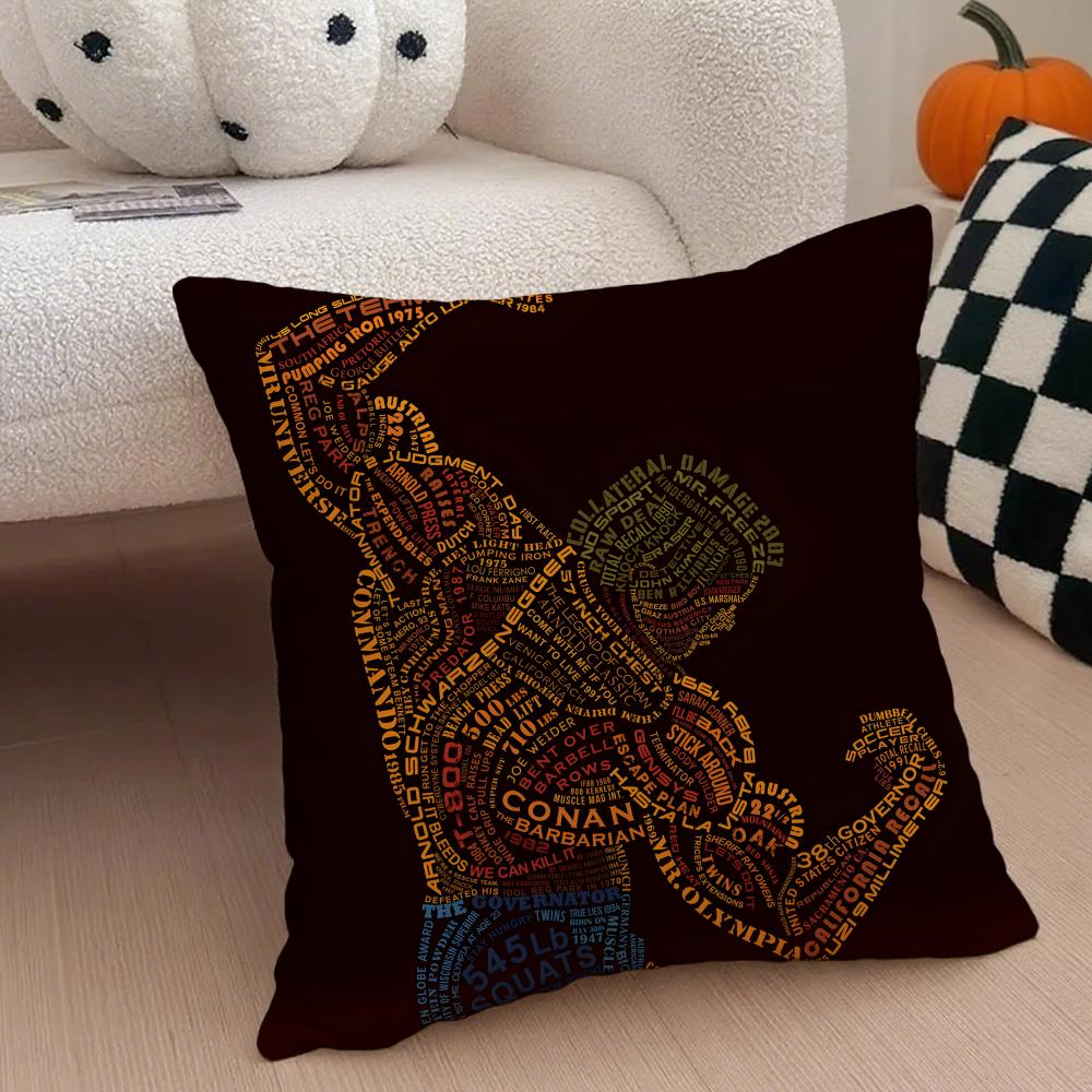 Inspirational AArnold Schwarzenegger Cushion Cover Throw Pillow Cover Hidden Button Durable Polyester Chair Cushion