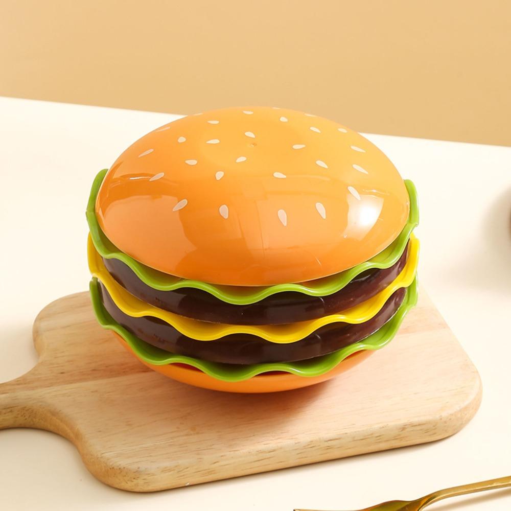 Burger-Shaped Stackable Hamburger Plate Set 5/7 Layers Bone Spit Plate Dinnerware Set Table Decor