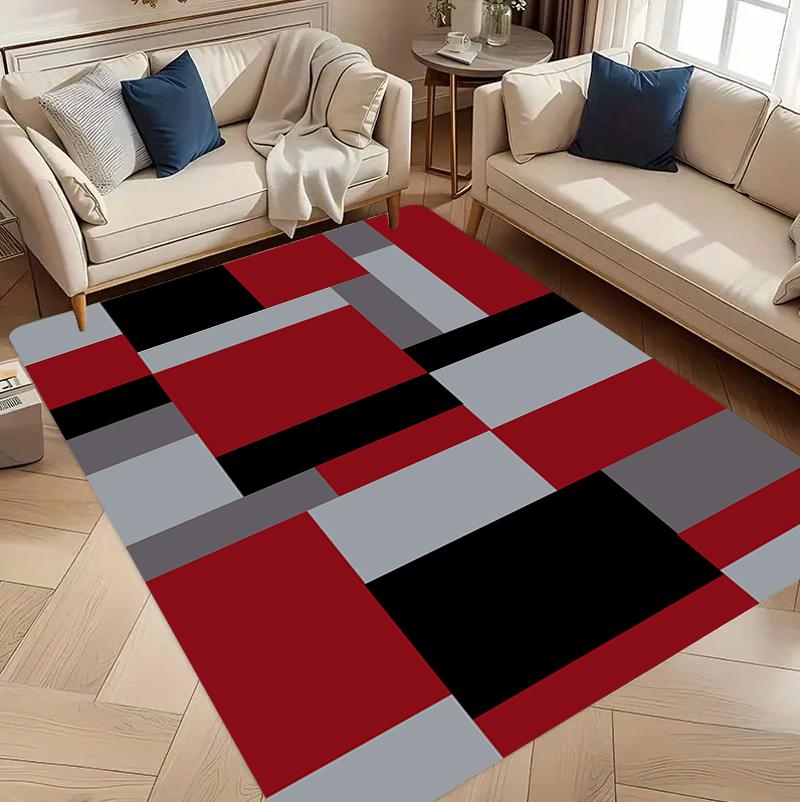 Modern Geometric Carpet Mat Rug Home Decoration Living Room Bedroom Floor Decor Abstract Mosaic Style Non Slip Rugs