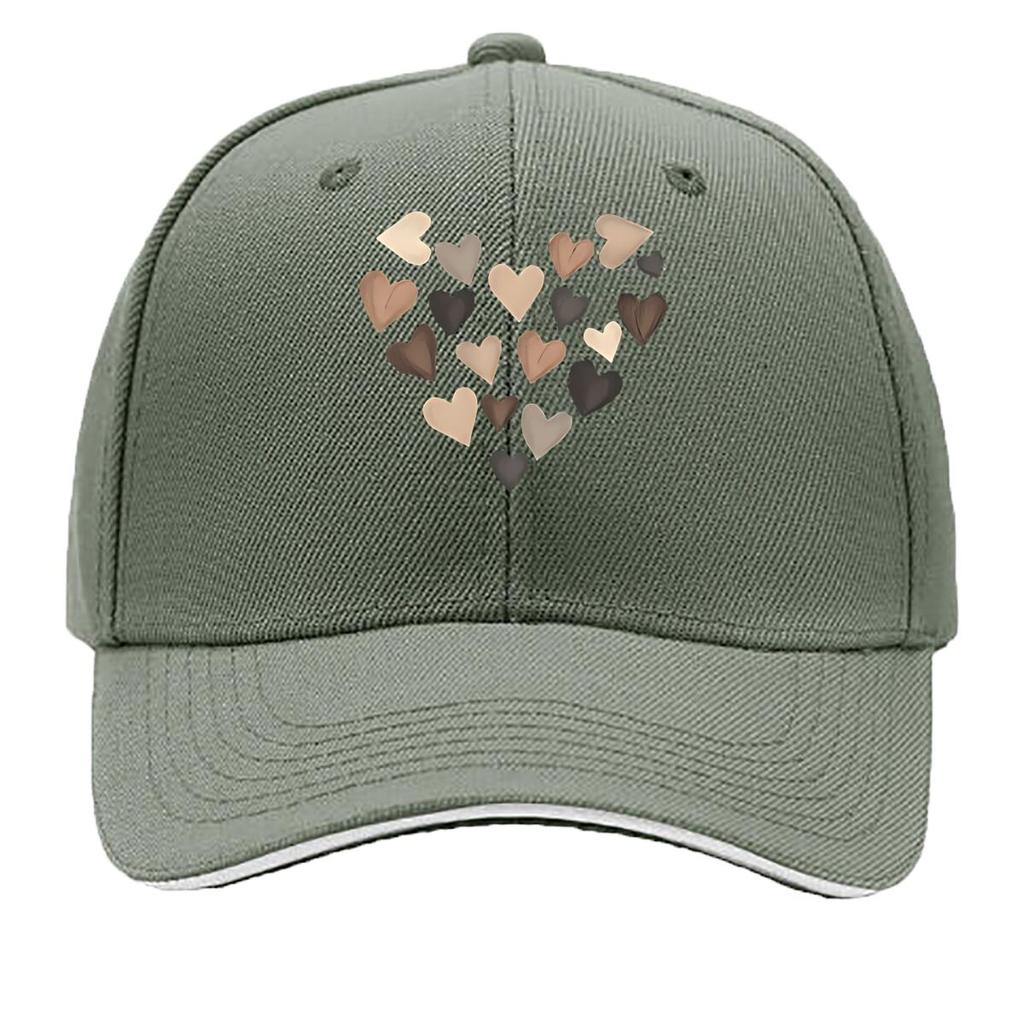 Neutral  Tone Heart Art Home Wall Decor Hip Hop Hat Fashion Outdoor Sports Sandwich Baseball Cap