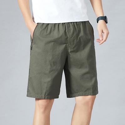 Herren Sommer Shorts Casual Elastische Taille Taschen Strand Loose Fit Shorts mit weitem Bein Einfarbig Freizeit Shorts Streetwear