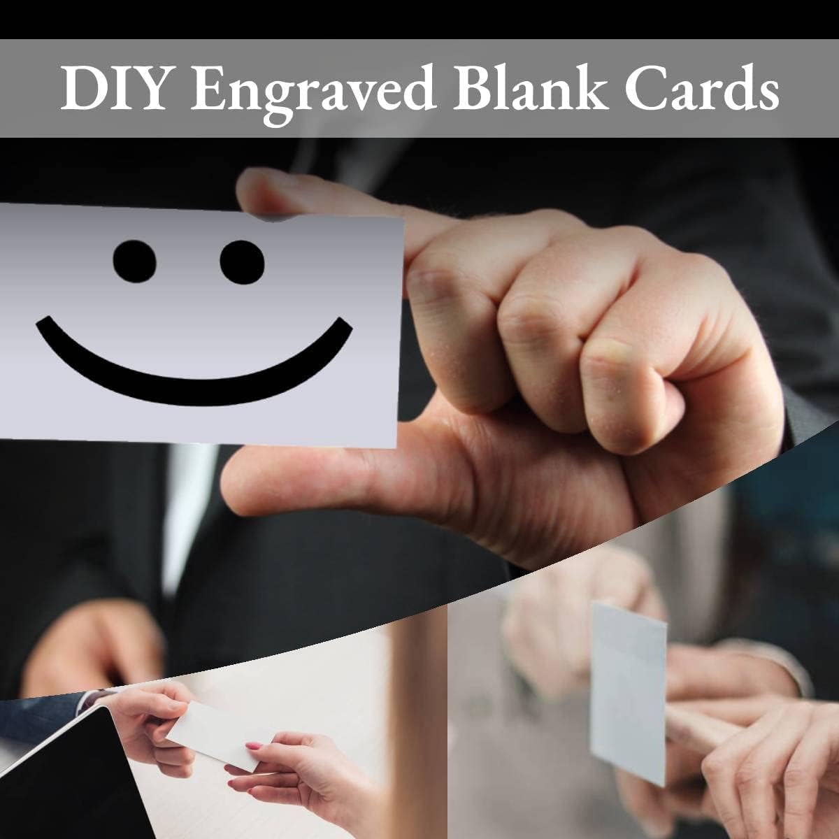 

100 шт. Серебристые металлические визитки для сублимации, Гравированные металлические визитки, Заготовки для сублимации 3,4x2,1 дюйма Толщина (0,22 мм) (Серебряный)