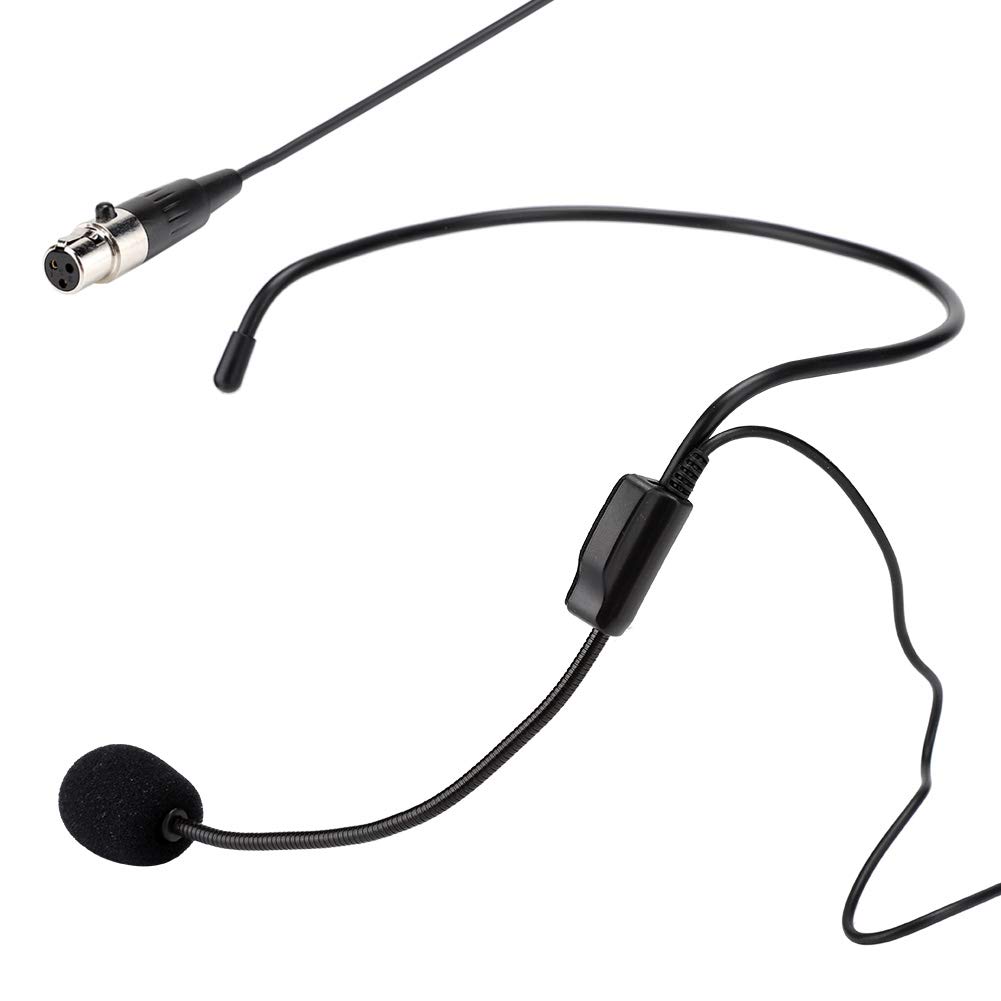 Akozon 3-Pin XLR Headset Microphone Mini XLR Professional Headwear Microphone Ta3F Plug