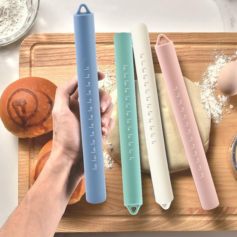 Silicone Rolling Pin Pastry Dough Flour Roller Kitchen Cooking Baking Tool For Dumpling Wrappers Pizza And Noodles