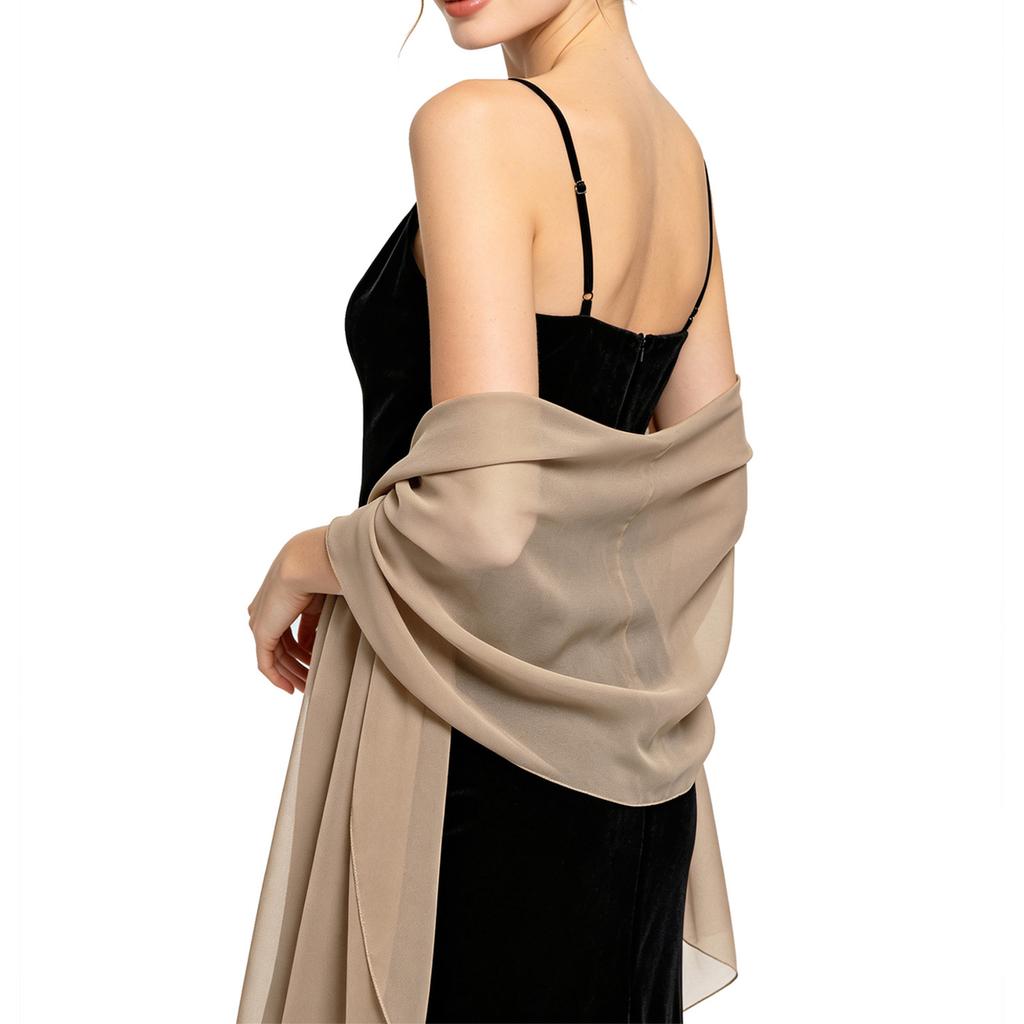Elegante Sciarpa Leggera in Chiffon Trasparente Coprispalle da Sera per Donna Sciarpa Lunga Morbida per Matrimoni Eventi Formali Feste