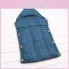Baby Solid Color Hooded Sleeping Bag Knit Sweater Circle Buttons Antichill