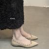 Inner Height Increase Pointed Rivets Single Shoes Women's Shoes Spring and Autumn 2025 New Summer French Temperament Grandma Shoes Ladyshoes
