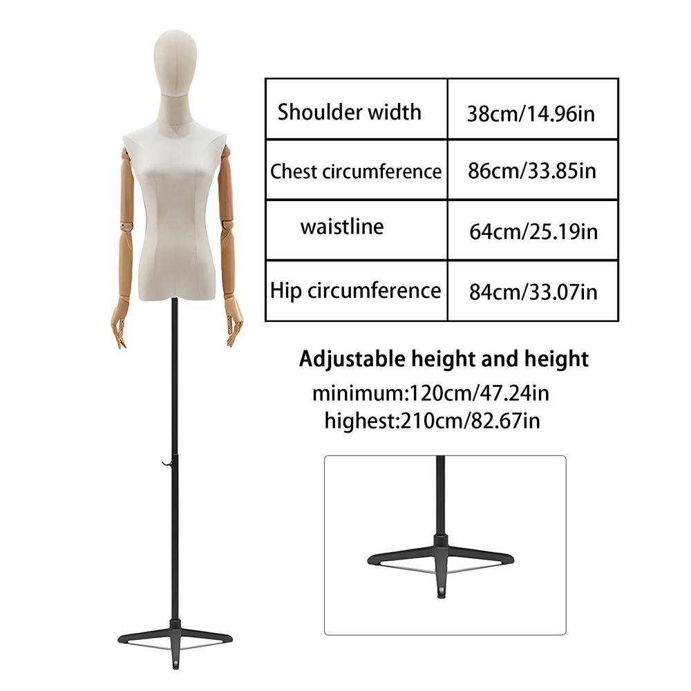 

Женский манекен торс тело форма для платья дисплей торс тело женская модель платья 51-82 дюйма регулируемая по высоте треугольная подставка чёрный
