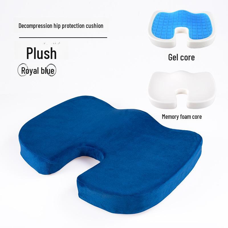 Breathable Gel Memory Foam U-Shaped Office Chair Cushion for Long-Term Sitting