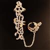 Crystals Rhinestones Vintage Chain Rings Adjustable Size Double Finger Jewelry for Women Special Occasion Gifts