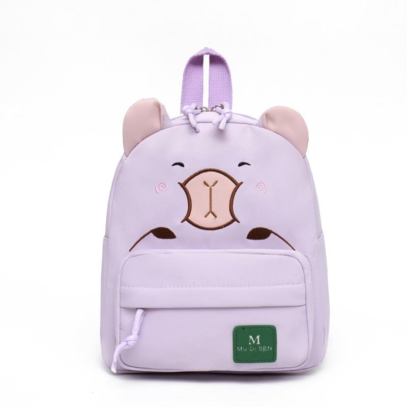 School bag large capacity backpack kapibara cartoon love embroidery backpack boys and girls children's bag