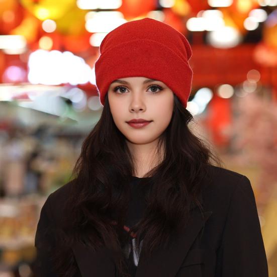 Unisex Knitting Hat Solid Color Men Women Brimless Hat Winter Soft Breathable Warm Stretchy