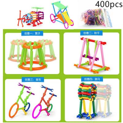 150/400pcs Kids DIY Creative Intelligence Sticks Blocks Plastic Early Educational Magic Learning Bui