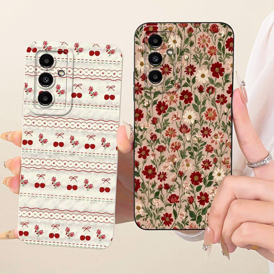 For Samsung Galaxy A05s A05 Cute Cat Flower Cartoon Phone Case For Samsung A05 A 05 05S A05S Shockproof Soft Silicone Cases