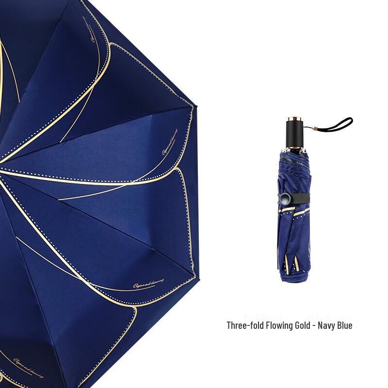 Red Leaf D5431-B01 Gilded Three-Fold Umbrella