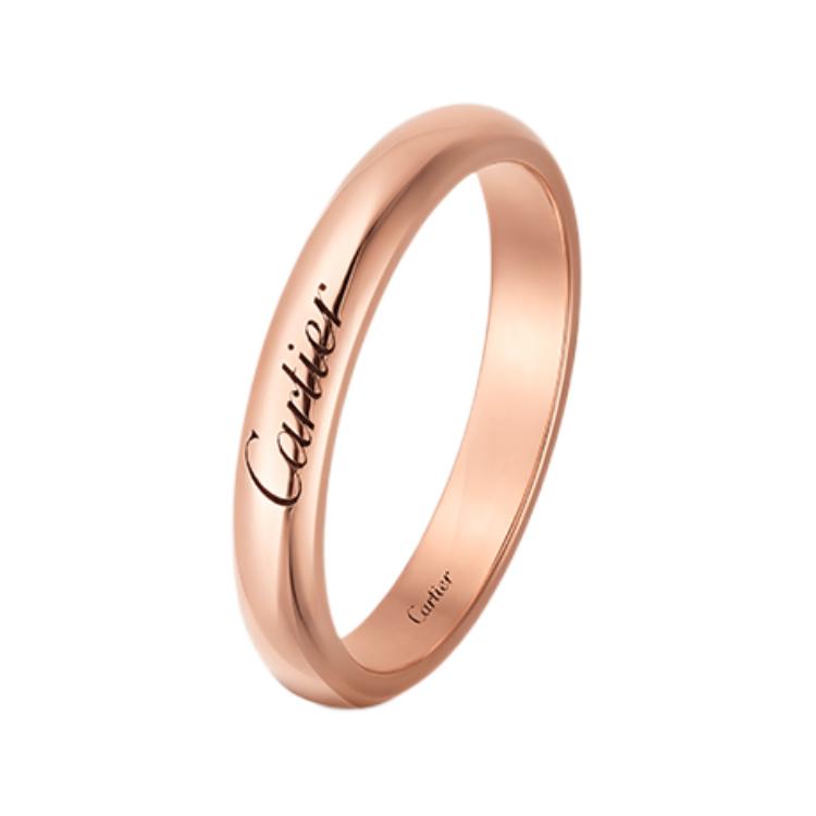 Cartier C De Classic Letter Narrow 18K Gold Ring Unisex rings Rose-Gold B4232500