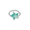 Mint Green Natural Stone Starfish Beaded Ring Women's 2026 New Girlfriend Index Finger Ring Fashion Personality Temperament Ring
