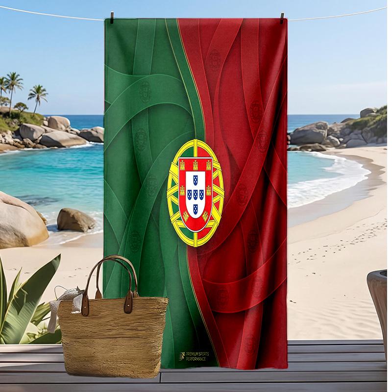 Asciugamano da Spiaggia Stampa Calcio Portogallo Asciugatura Rapida Super Assorbente Morbido Asciugamano da Bagno per Nuoto Spiaggia Viaggio Souvenir Regalo