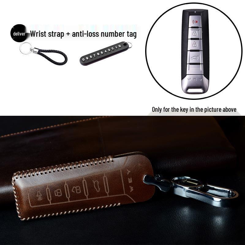 Leather Key Case for Great Wall WEY VV5, VV6, VV7, P8, Tank 300