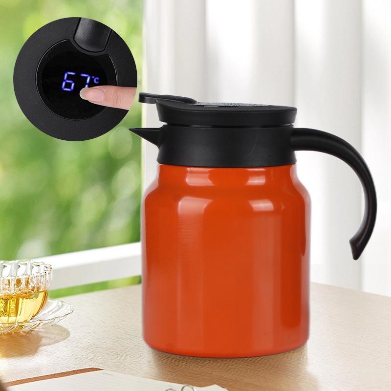 316 Stainless Steel Insulated Stewing Teapot with Temperature Display, Water Separation, and Customizable Patterns - Large Capacity.
