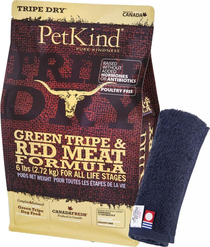 PetKind Green Tripe & Red Meat 2.72kg [Dog-Friendly Original Imabari Hand Towel Set] [Navy Towel Color] [Authentic]