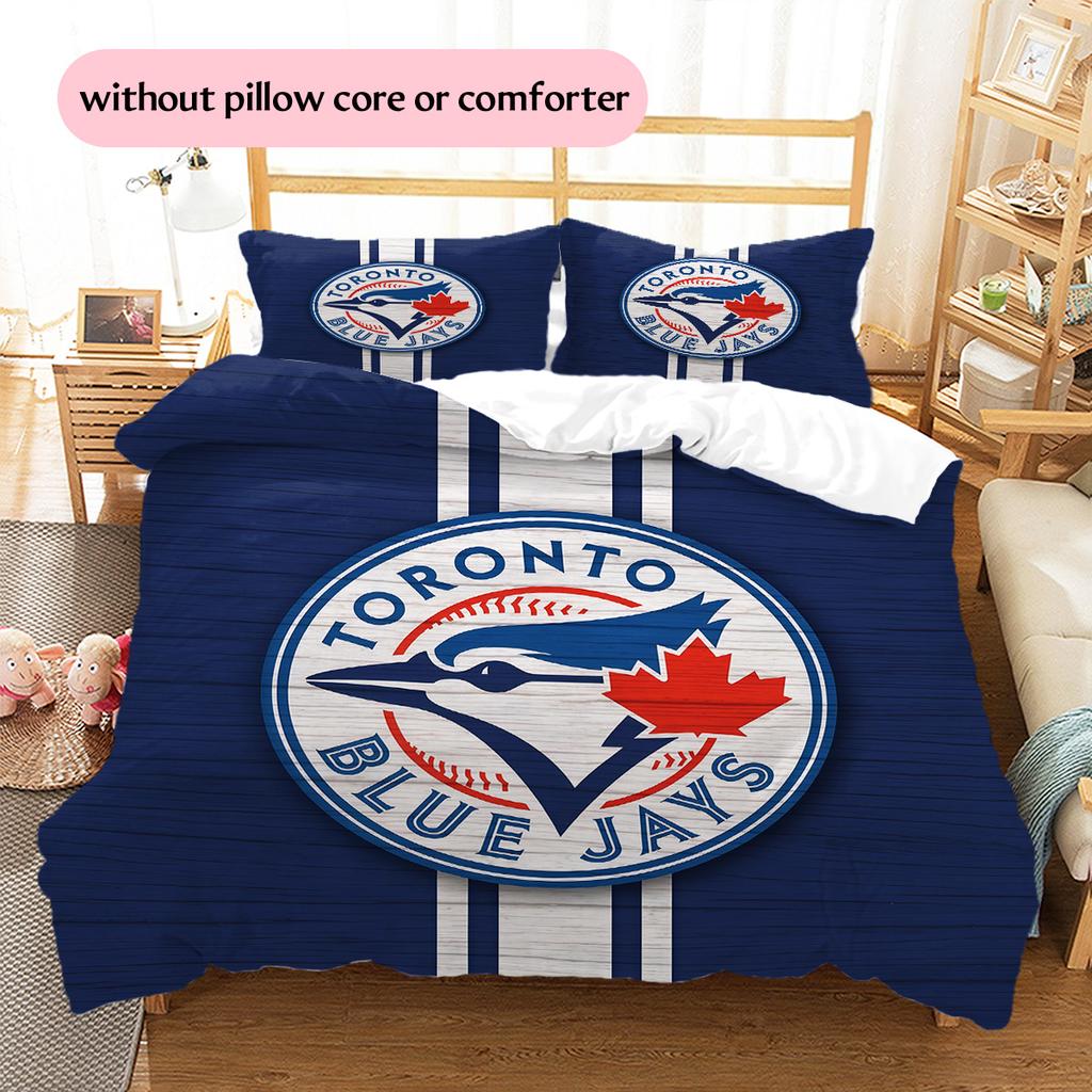 Toronto Blue Jays2 Muster Bettwäsche Bettdecke Set Heimdekoration Geschenk (1 Bettbezug + 2 Kissenbezüge (ohne Füllung))