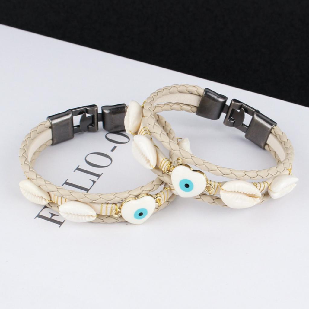Multi-layer Leather Rope Bracelet Hand-woven Bracelet Love Eyes Creative Bracelet