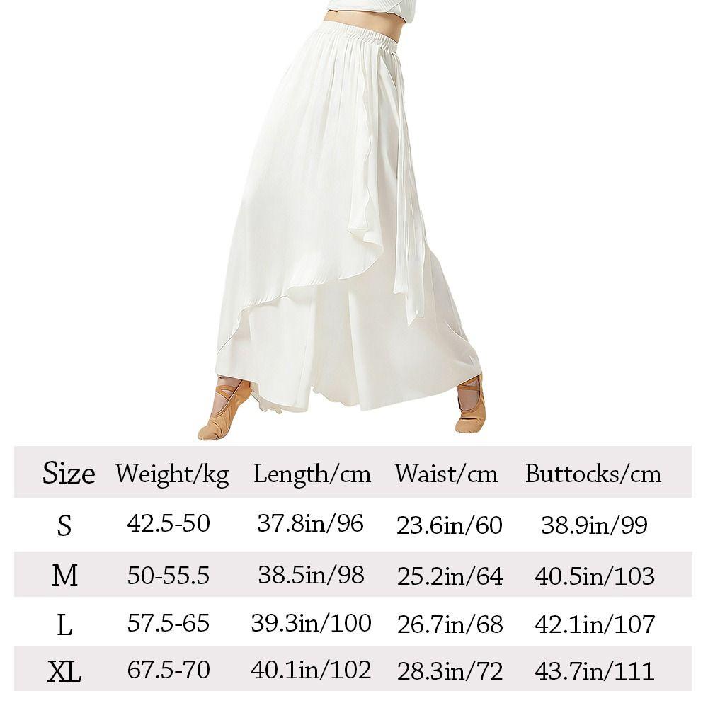 Chiffon Classical Dance Trousers Flowing Performance Costumes Fashion Dance Skirt Pant Women