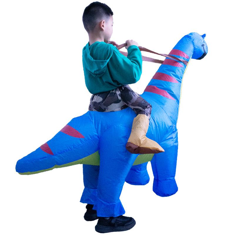 Halloween Ride Bend-Tailed Dinosaur Inflatables Explosive Party Long-Necked Dinosaur Inflatables Long-neckeddragonchildren110-140cmonesizefitsall