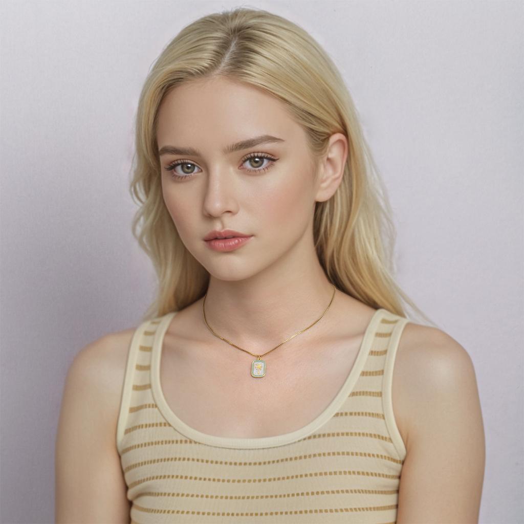 Tropical Coconut Tree Pendant Necklace for Women - Cold Enamel on 18K Gold Plated Stainless Steel, Hypoallergenic Beach Jewelry