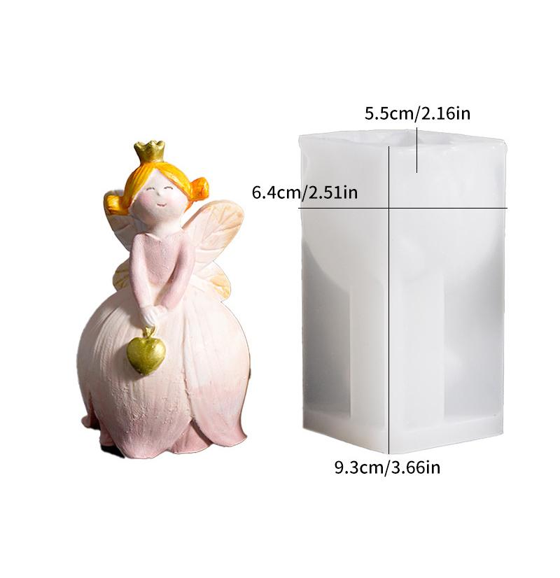 Lily Of The Valley Fairy Mold Forest Angel Girl Fairy Tale Crown Princess Plaster Figurine Silicone Mold