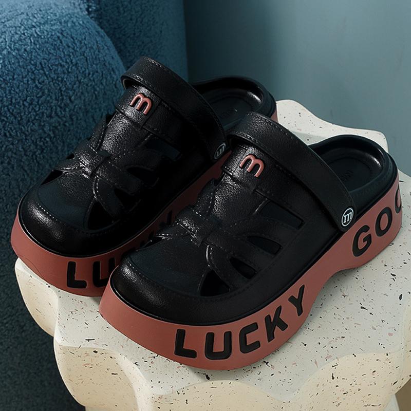 Fashion Smile Women's Sandals New Summer Casual Cave Shoes Popular Thick-soled Sandals Comfortable Non-slip Odor-resistant Beach Sandals