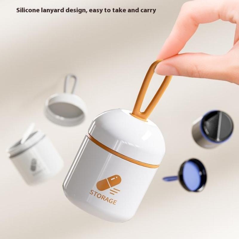Mini Portable Pill Box Health Travel Supply Moisture Proof Daily Medicine Dispensing Two-Compartment Medicine Box Storage Box