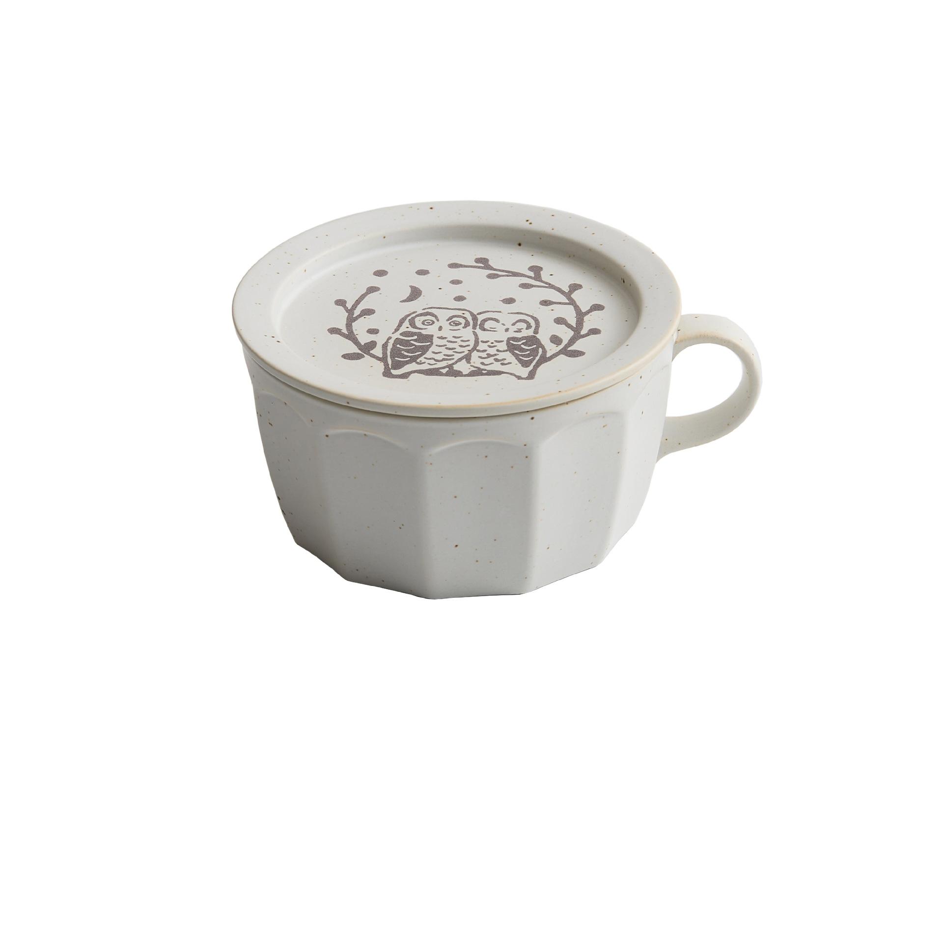 

Japanese retro mug breakfast cup oat cup creative wide mouth cup household milk cup ceramic coffee cup soup cup 385