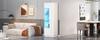 Armadio 60*40*180cm, Vetrina con Porta in Acrilico, Armadio di Stoccaggio Lucido con Illuminazione LED, 3 Ripiani in Vetro, Bianco