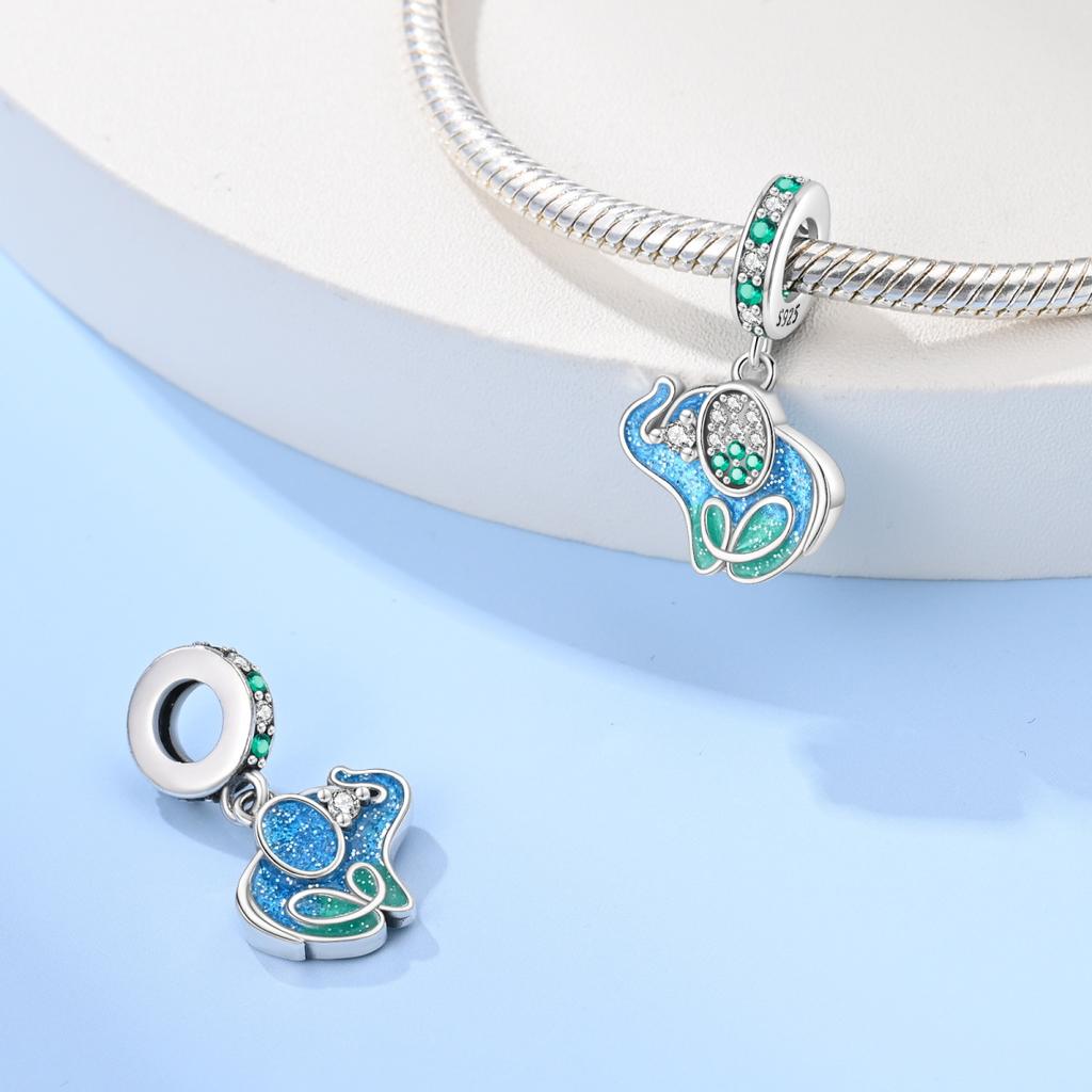 Original Copper Bracelet Women Jewelry Diy Anniversary Gift Charms Beads Dreamy Blue Ocean Stars Bear Chameleon Beads