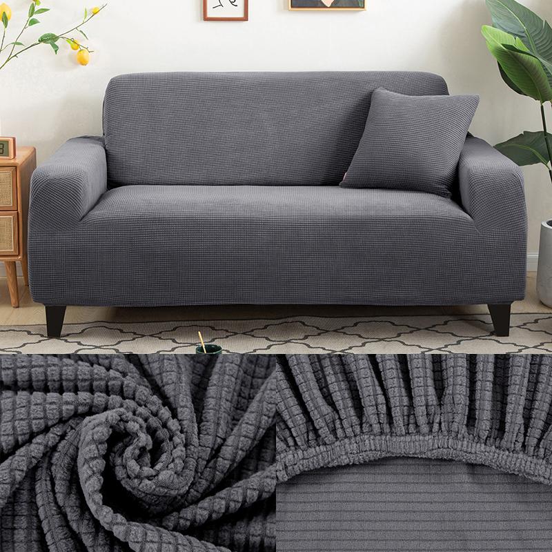 Polarfleece Sofabezüge für Wohnzimmer Sesselbezug Karomuster L-Form Ecksofabezug Couchüberwurf für Zuhause 1/2/3/4 Sitzer