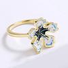 New Elegant Camellia Bridal Jewelry Set Lady Earrings Garden Style Enamel Wedding Ring