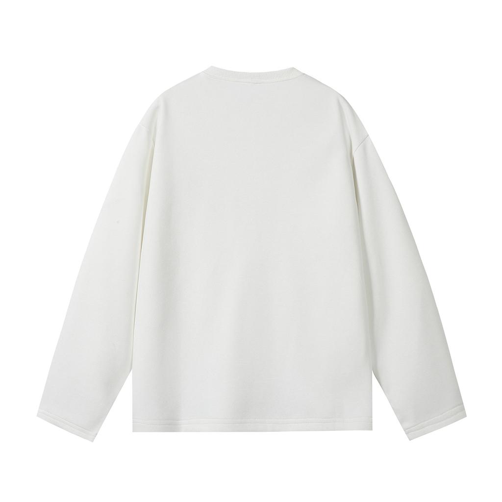 2025 Men Soild Color Sweatshirt Men Round Neck White Black T-Shirt Trendy Autumn Winter Male Casual Loose Fit Hoodies