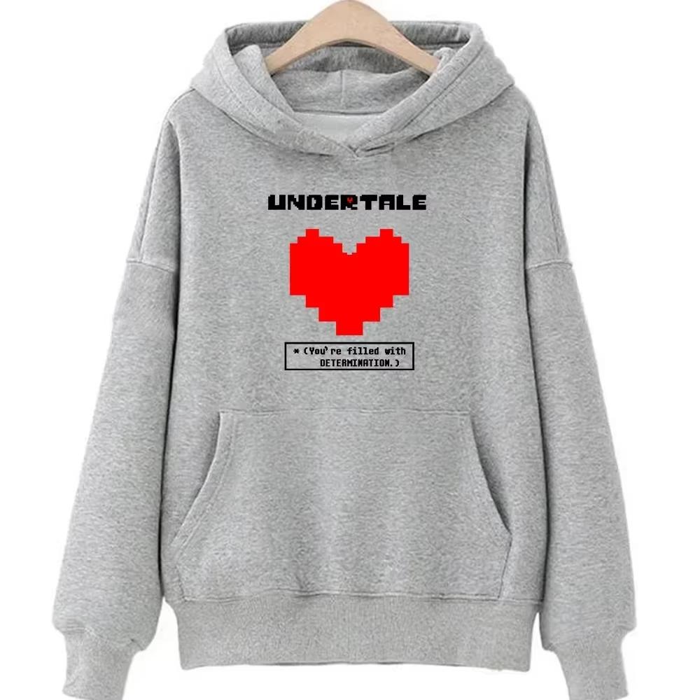 New Undertale Hoodie Determination Pixel Heart Graphic hoodie Men Women Harajuku Y2K Gothic Oversized Sweatshirt Perfect for Commute & Loungewear