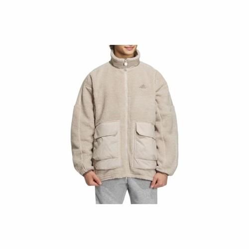 adidas Workwear Letter Print Long-Sleeve Outdoor Casual Jacket Unisex Beige