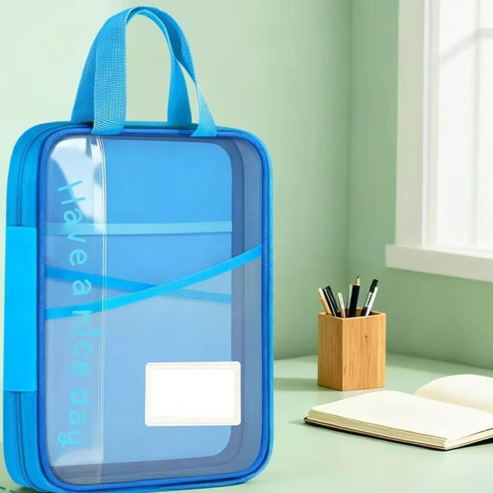 Waterproof File Storage Bag Dopamine Transparent Study Pouch Zipper Document Organizer  School