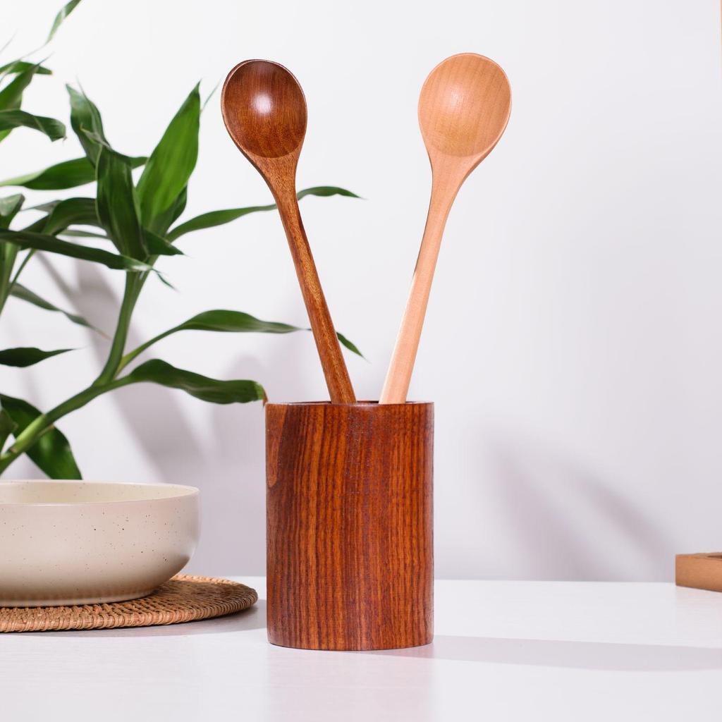 Solid Wood Long Handle Baby Food & Cooking Spoon