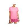 Nike Logo Print Solid Color Round Neck Short Sleeve T-Shirt Women Tops Magenta AJ8122-607