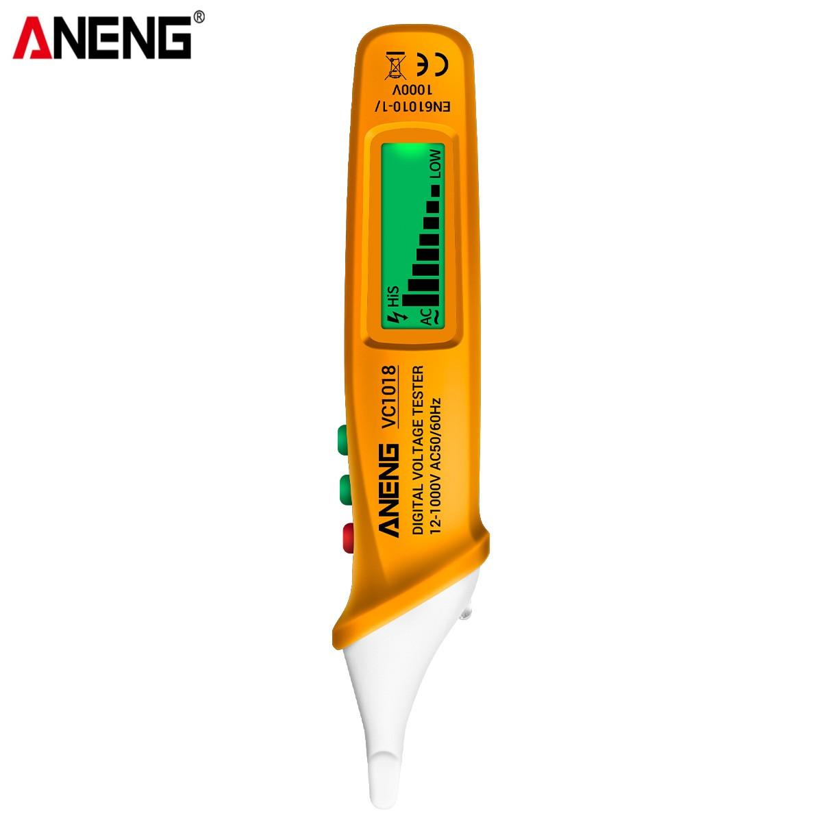 

ANENG VC1018 Безконтактний РК-цифровий тестер напруги 12 В-1000 В Багатофункціональний ручний тестер AC/DC жовтий