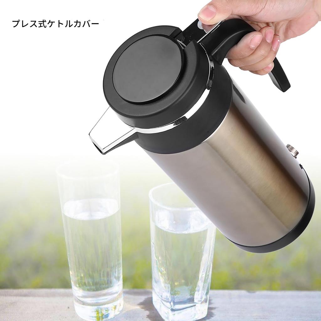 Car Electric Kettle, DC12V/24V, Auto-Shutoff Function, Boil-Dry Prevention Function, Stainless Steel Pot, 1200ml (24V)