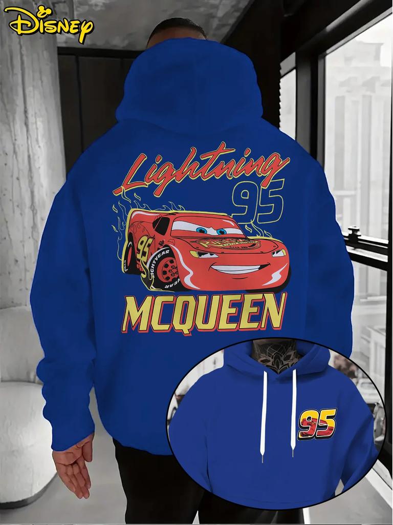 2025 Disney Cars Lightning McQueen Hoodie Loose Hoodie Sweatshirt Birthday Gift for Disney Pixar Cars Fans